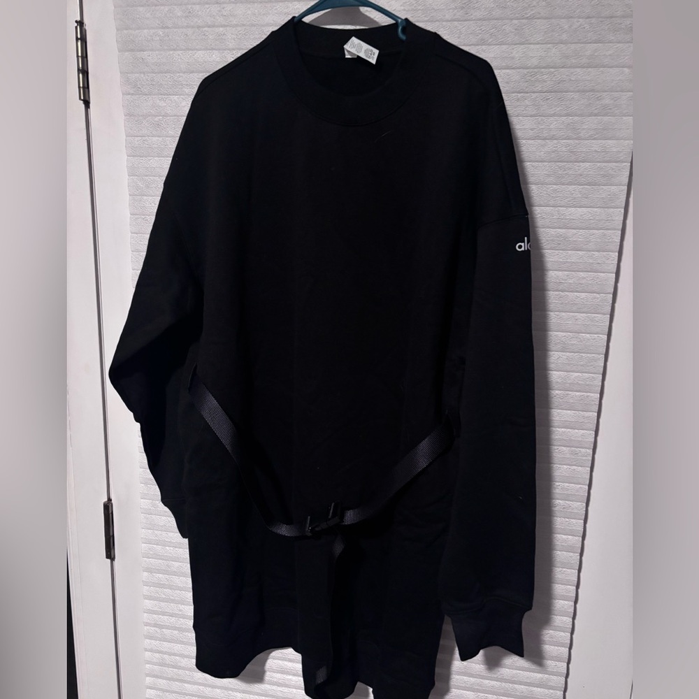 ALO Yoga Black Sweatshirt Dress with Belt — NEVER WORN WITH TAGS
